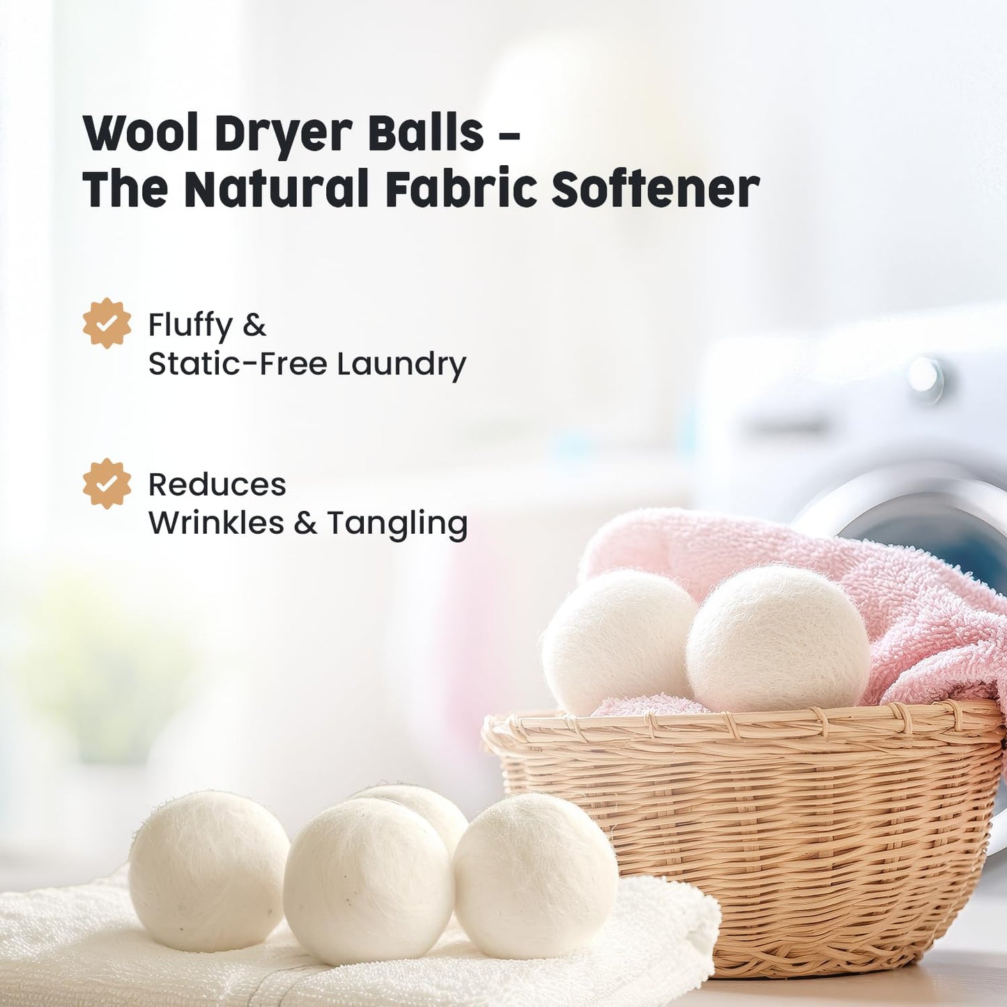 Scalise Family Sheep Farm Wool Dryer Ball by Scalise Family Sheep Farm - Reusable Dryer Balls Wool for Faster Drying & Less Static - Eco-Friendly