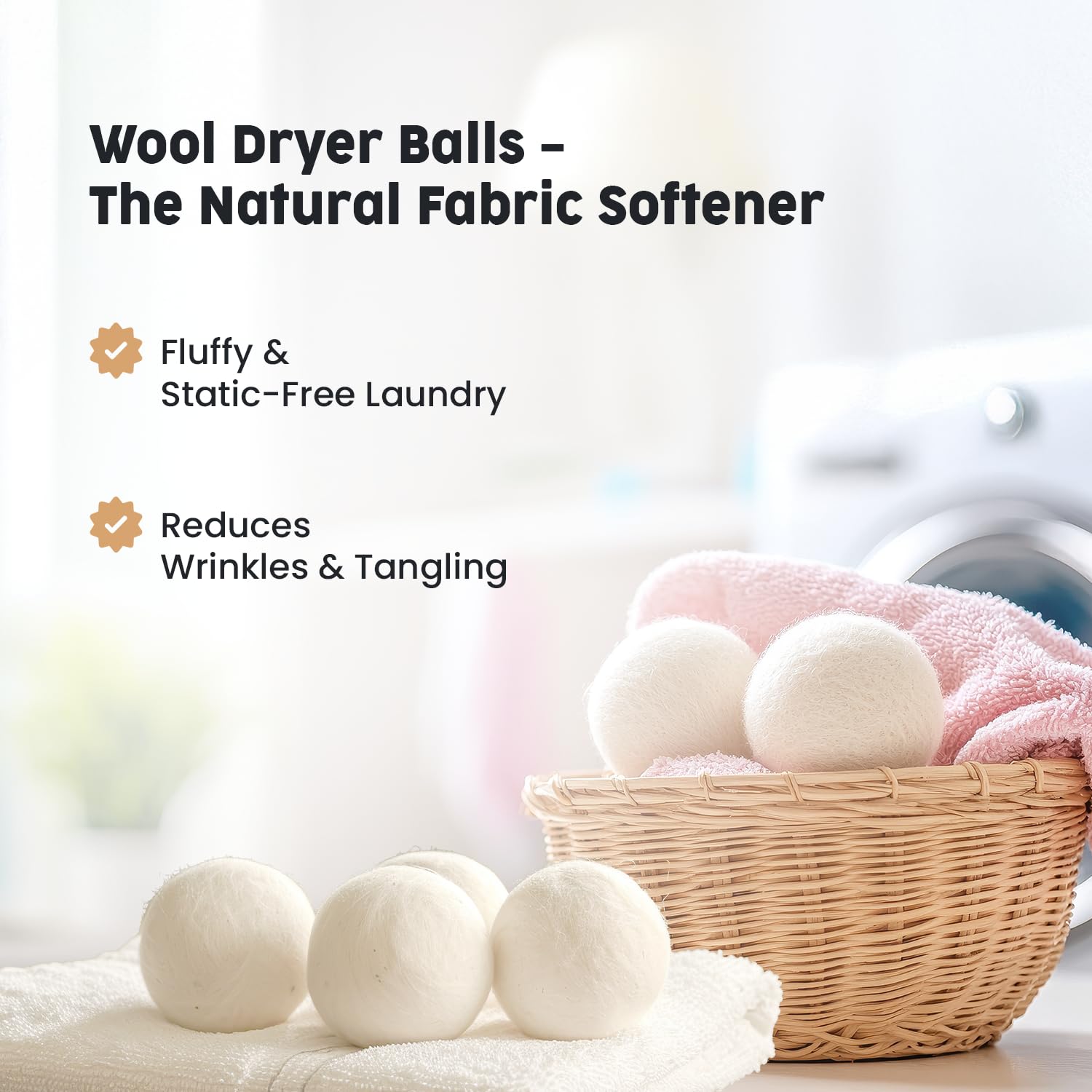 Scalise Family Sheep Farm Wool Dryer Ball by Scalise Family Sheep Farm - Reusable Dryer Balls Wool for Faster Drying & Less Static - Eco-Friendly