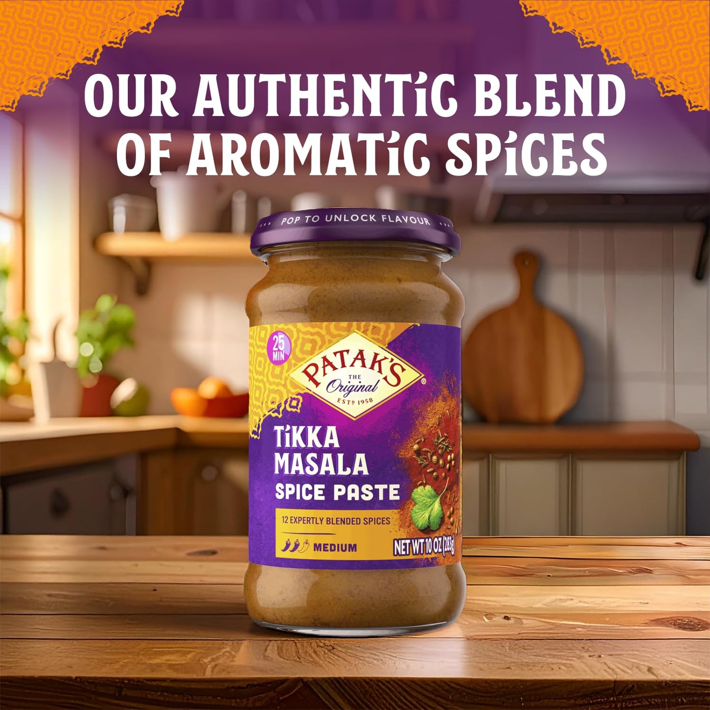 Patak’s Tikka Masala Spice Paste - Medium Indian Curry Paste w/a Blend of Freshly Ground Spices - Vegan & Gluten-Free - Flavorful Tikka Masala Curry