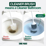 Electric Toilet Brush & Scrubber - Self Cleaning Silicone Toilet Bowl Brush with UVC Light, Rechargeable Wireless Spinning Toilet Brush & Holder Set