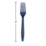 Creative Converting Touch of Color Premium 24 Count Plastic Forks, Navy