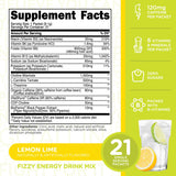 TransformHQ Bubble Boost Fizzy Energy Drink Mix (Lemon Lime Flavored) 21 Packets
