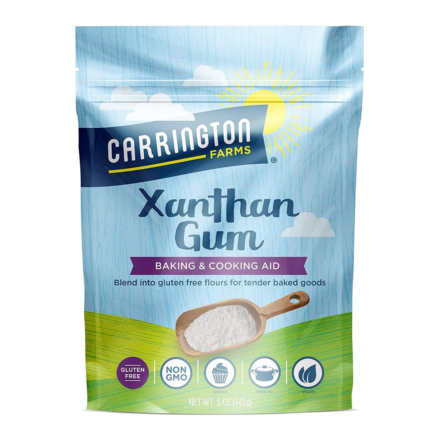 Carrington Farms Xanthan Gum - Non-GMO, Gluten-Free, Zero Calories & Vegan - 5oz - Keto-Friendly Thickener & Binder for Gluten-Free Baking, Smoothies