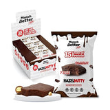 Munch Better Hazelnut Protein Brownies - 15g Protein, Low Sugar, Gluten-Free, 12 Count Box, Soft-Baked Hazelnut Brownie Bars, Individually Wrapped