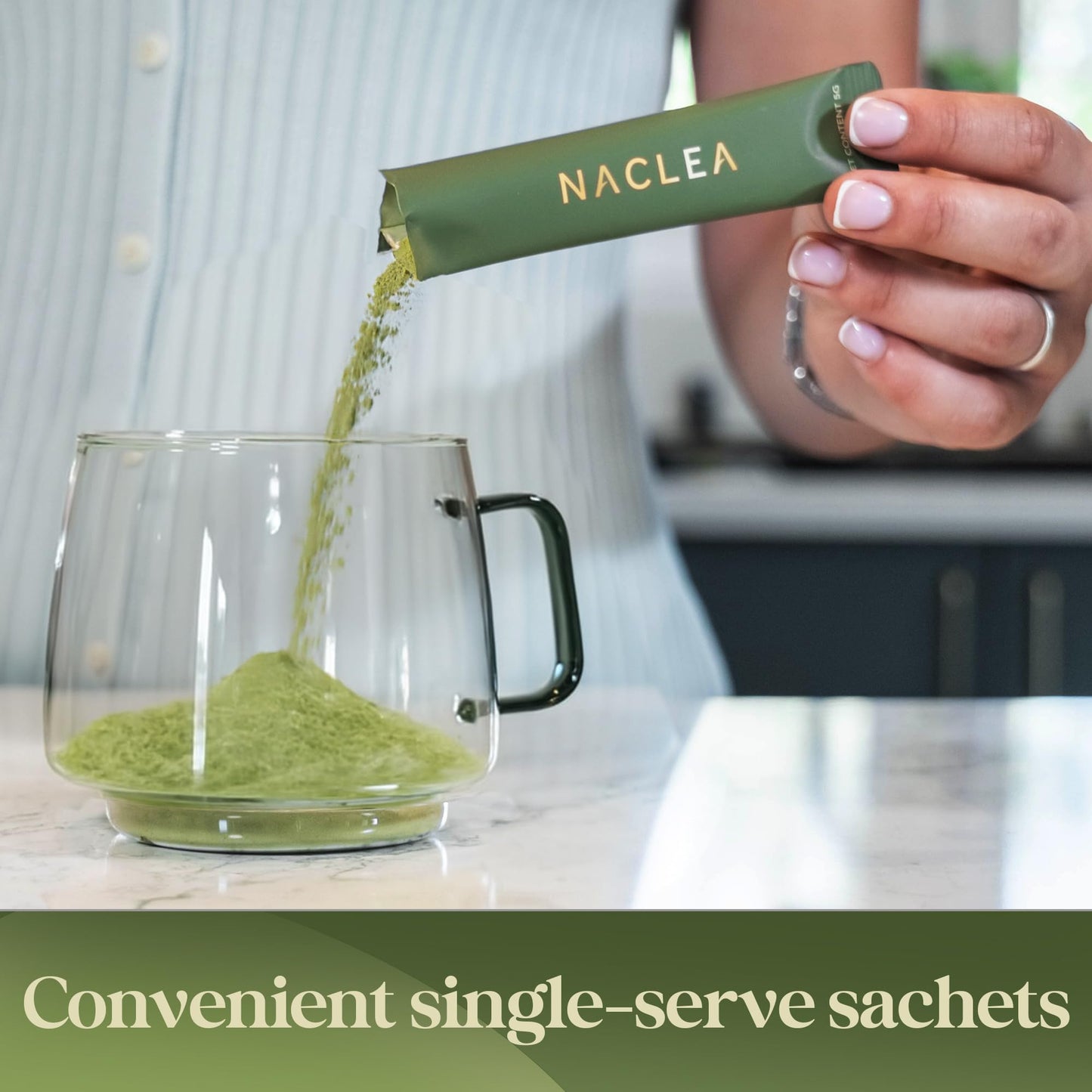 NACLEA Mushroom Matcha Powder - Sugar-Free Japanese Ceremonial Green Tea with Superfood Functional Mushrooms and Hydrolyzed Collagen - Coffee