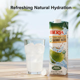 Iberia 100% Pure Organic Coconut Water, 1 Liter , 33.8 Fl Oz (Pack of 3)