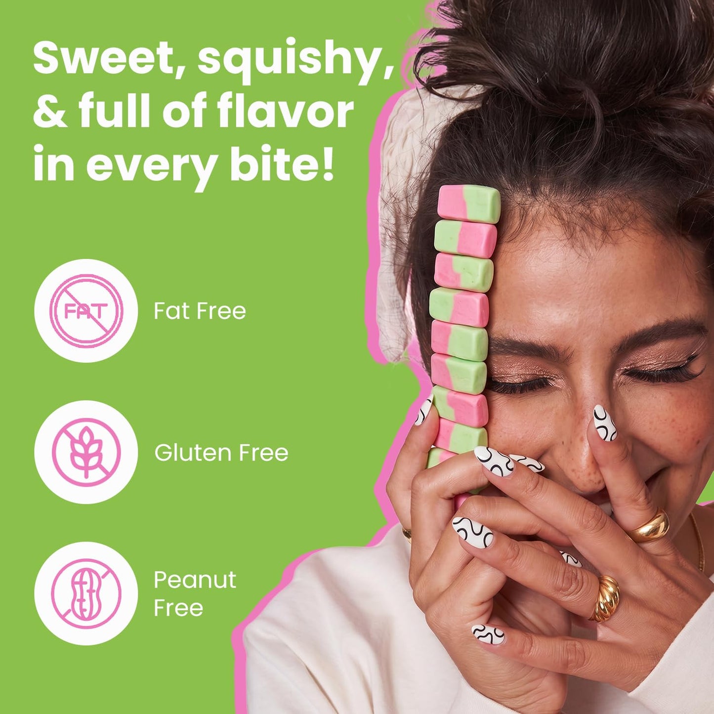 Smarties Squashies Foam Gummy Candies & Smarties Sample Packet Variety-Pack - Sour Cherry & Apple Flavored - Peanut Free & Gluten Free Candy - Soft