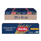 Barilla Spaghetti Rigati Pasta, 16 oz. Box (Pack of 20) - Non-GMO, Made with Durum Wheat Semolina - Kosher Certified