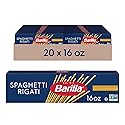 Barilla Spaghetti Rigati Pasta, 16 oz. Box (Pack of 20) - Non-GMO, Made with Durum Wheat Semolina - Kosher Certified