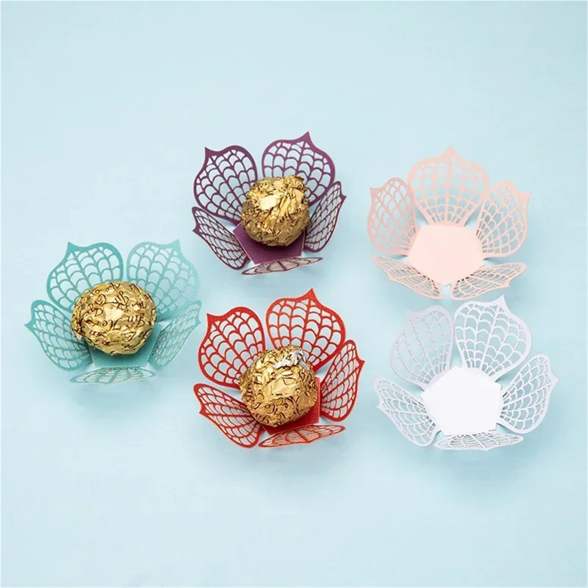 chocolate bar wrappers 100pcs Leaf Candy Bar Wedding Favor Chocolate Party Box Decoration Supplies(Red)