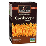 Bravo Tea Cordyceps Mushroom Herbal Tea, Caffeine Free 20 Tea Bags