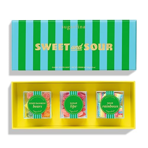 Sugarfina Sweet and Sour 3 Piece Candy Bento Box | Sugar Lips, Sour Rainbows, Sour Rainbow Bears