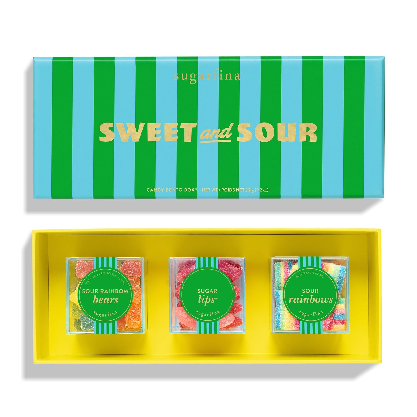 Sugarfina Sweet and Sour 3 Piece Candy Bento Box | Sugar Lips, Sour Rainbows, Sour Rainbow Bears