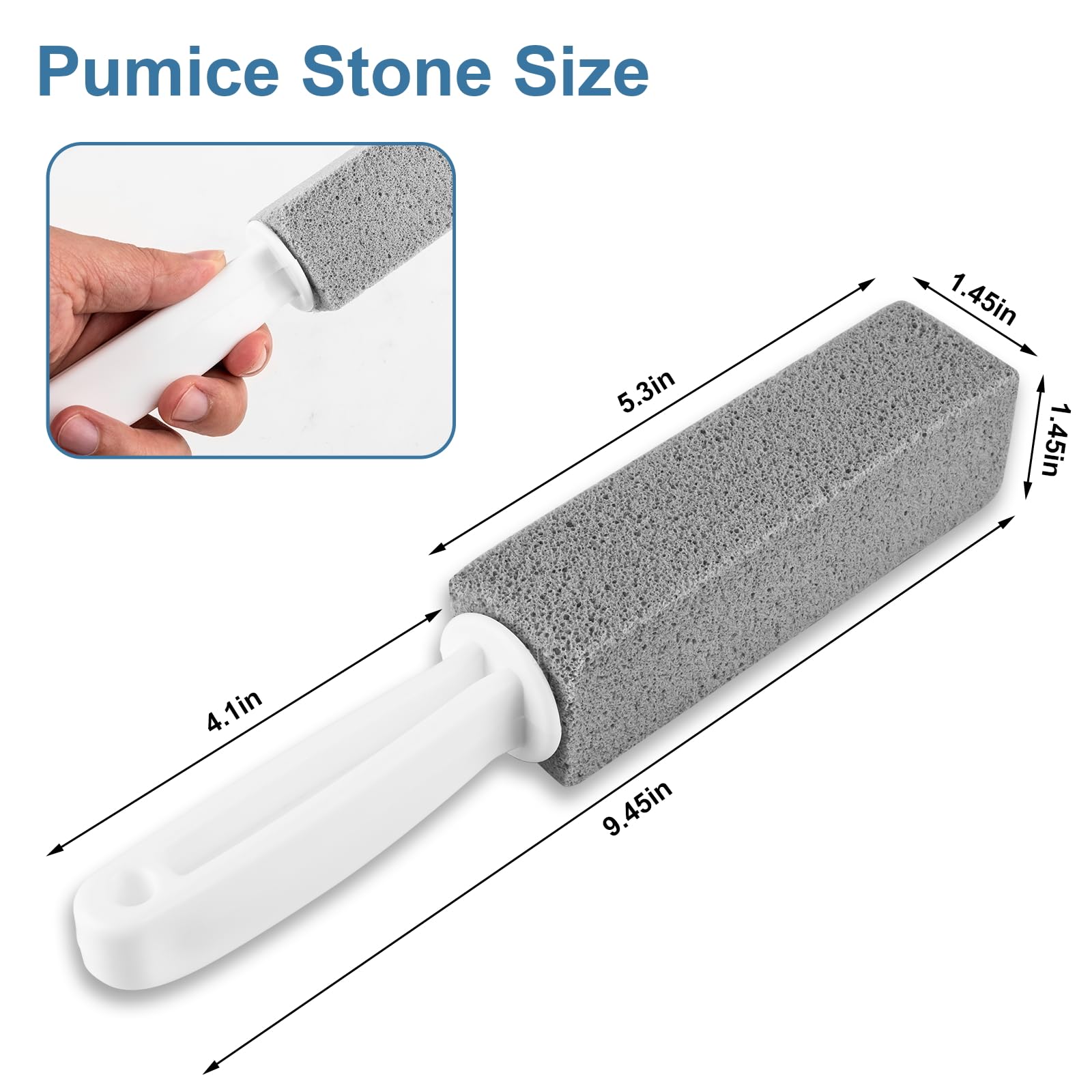 MEQHUO Toilet Pumice Stone With Handle, 5 Pack Pumice Stone Toilet Bowl Cleaner, Hard Water Toilets Ring Remover for Cleaning Toilets, Bathtubs