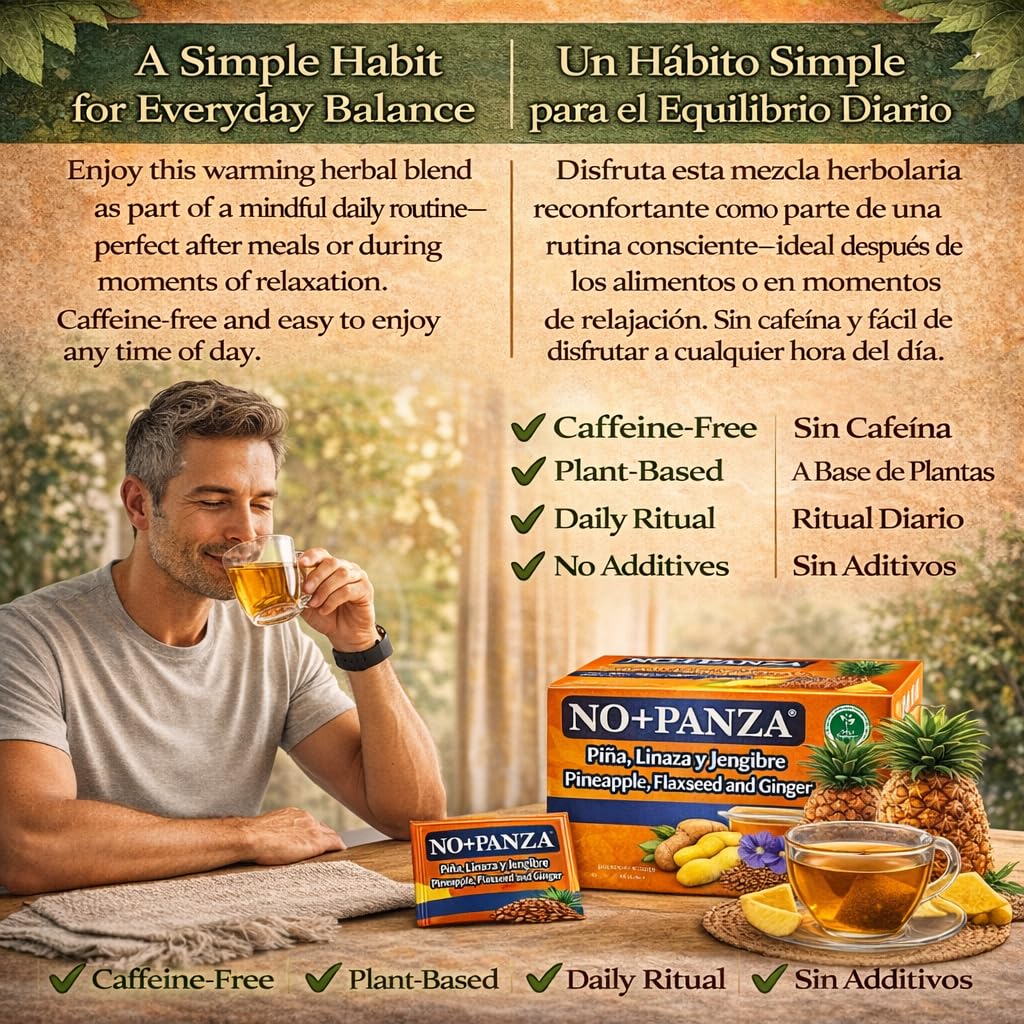 Herbal Tea by High Supreme - 30 Tea Bags,Ginger, Pineapple, Cinnamon & Flaxseed - 100% Natural,Vegan, Caffeine-Free Infusion-Traditional Herbal Blend