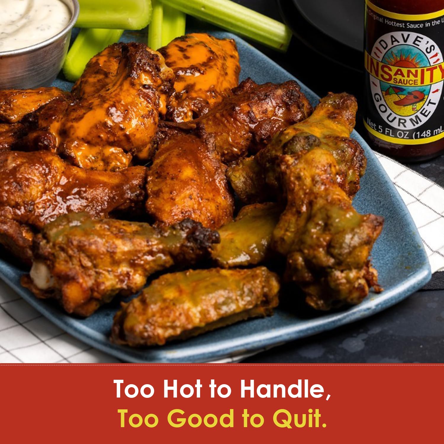 Dave's Gourmet Original Insanity Hot Sauce - As Seen on Hot Ones Season 1 - Hottest Hot Sauce for Burgers, Burritos, Stews - Hot Sauce Challenge