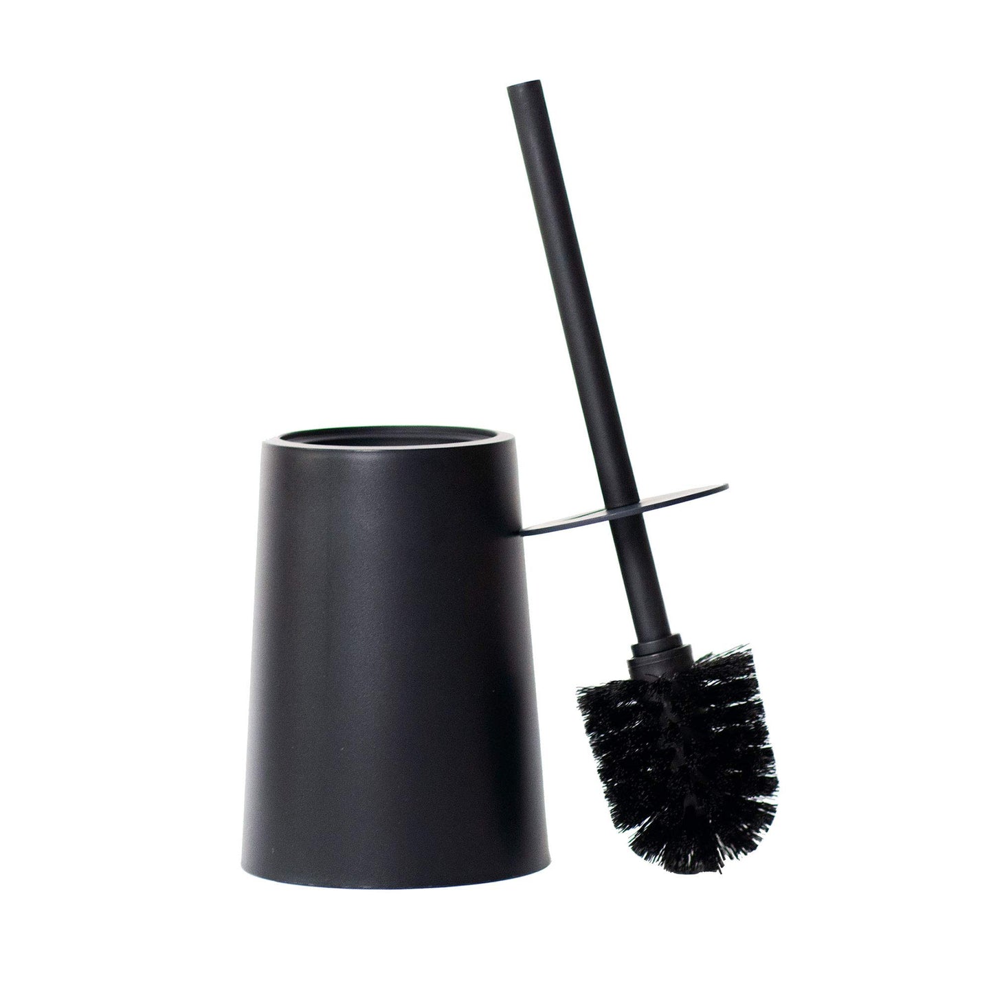 Toilet Brush and Holder,Dirt-Resistant and Durable Black Nylon Bristles,Toilet Bowl Brush with Waterproof Handle, Bathroom Deep Cleaning Tool (Black)