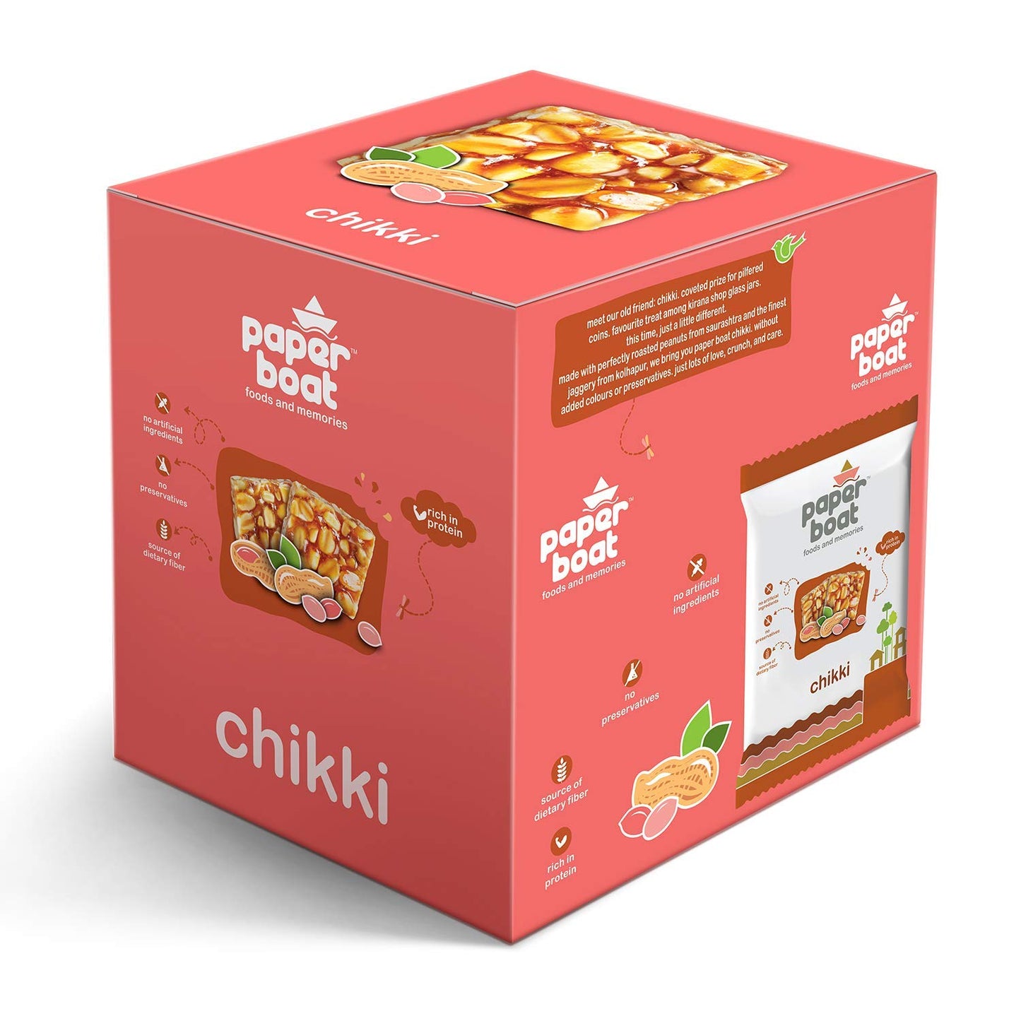 Paper Boat Chikki, Peanut Bar, No Added Preservatives and Colours (Pack of 10, 100g Each)