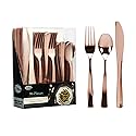 Plastic Cutlery Silverware Extra Heavyweight Disposable Flatware, Full Size Cutlery Combo, 32 Forks, 32 Knifes, 32 Spoons, Value Pack 96 Count