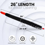 Vanitek Dryer Vent Cleaner Lint Brush, Long Flexible Refrigerator Coil Cleaning Brush, 26 Inch,Black,Large (Pack of 1),1295