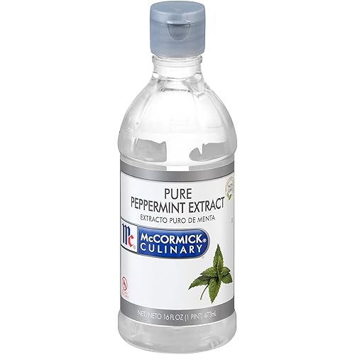 McCormick Culinary Pure Peppermint Extract, 16 fl oz - One 16 Fluid Ounce Bottle of Peppermint Extract, Made from Real Peppermint Leaves to Add Flavor