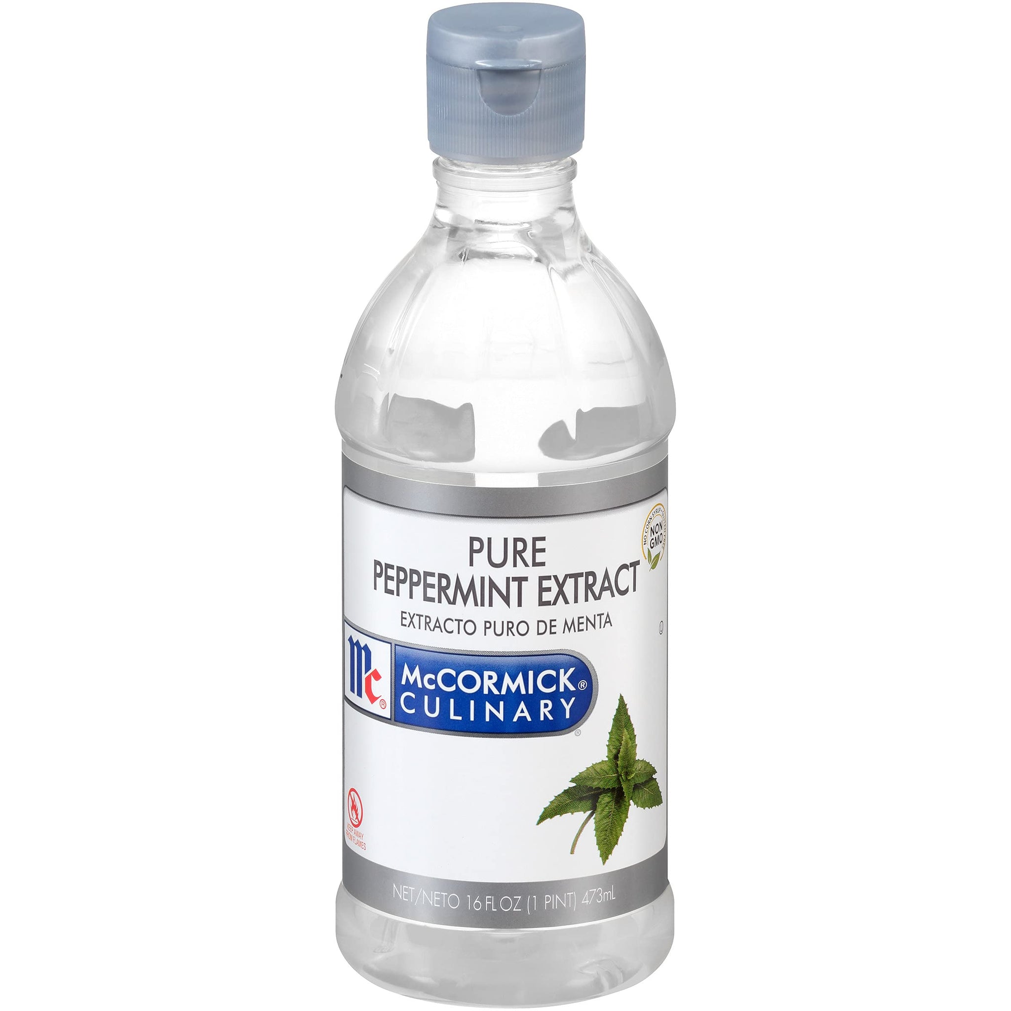 McCormick Culinary Pure Peppermint Extract, 16 fl oz - One 16 Fluid Ounce Bottle of Peppermint Extract, Made from Real Peppermint Leaves to Add Flavor