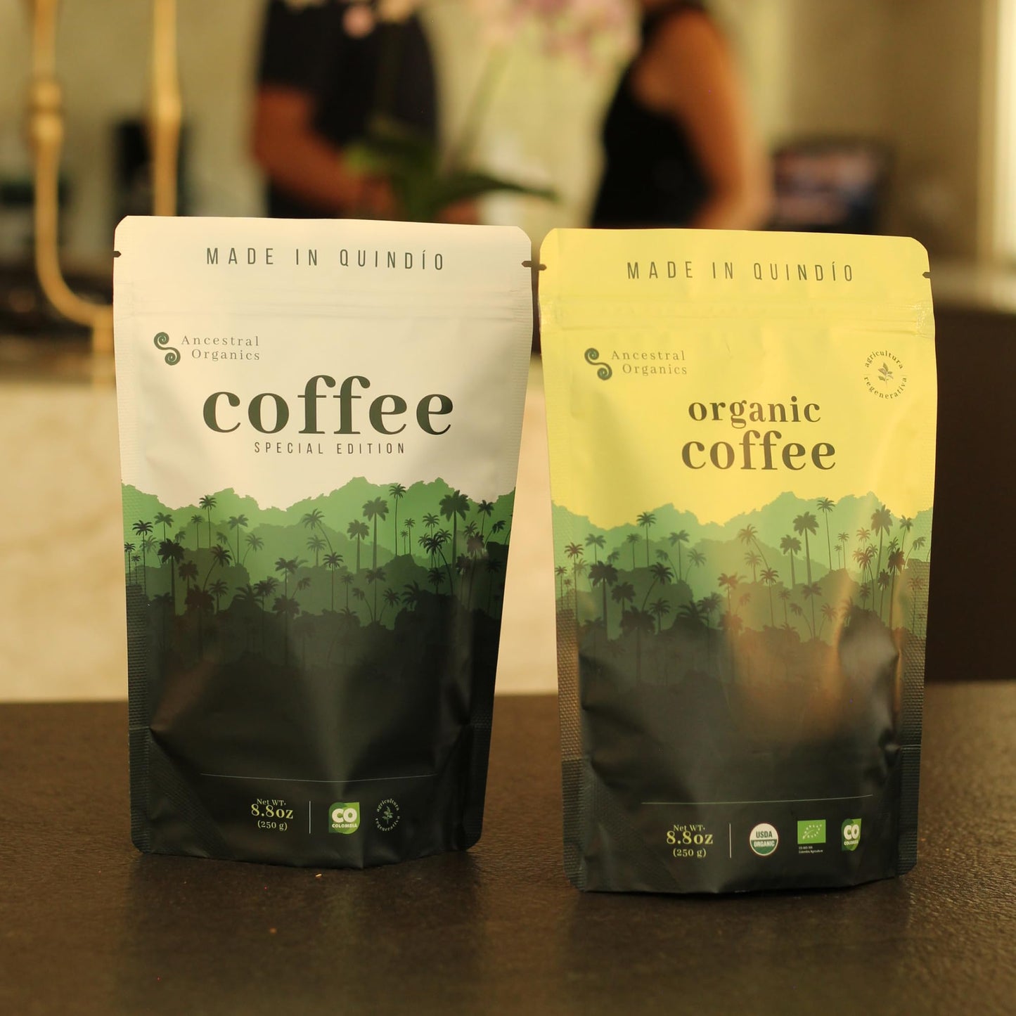 Ancestral Organics Colombian Ground Coffee - Low Acid, Medium Roast/Tasting Notes - Premium, Single Origin, Specialty, Fair Trade, Arabica