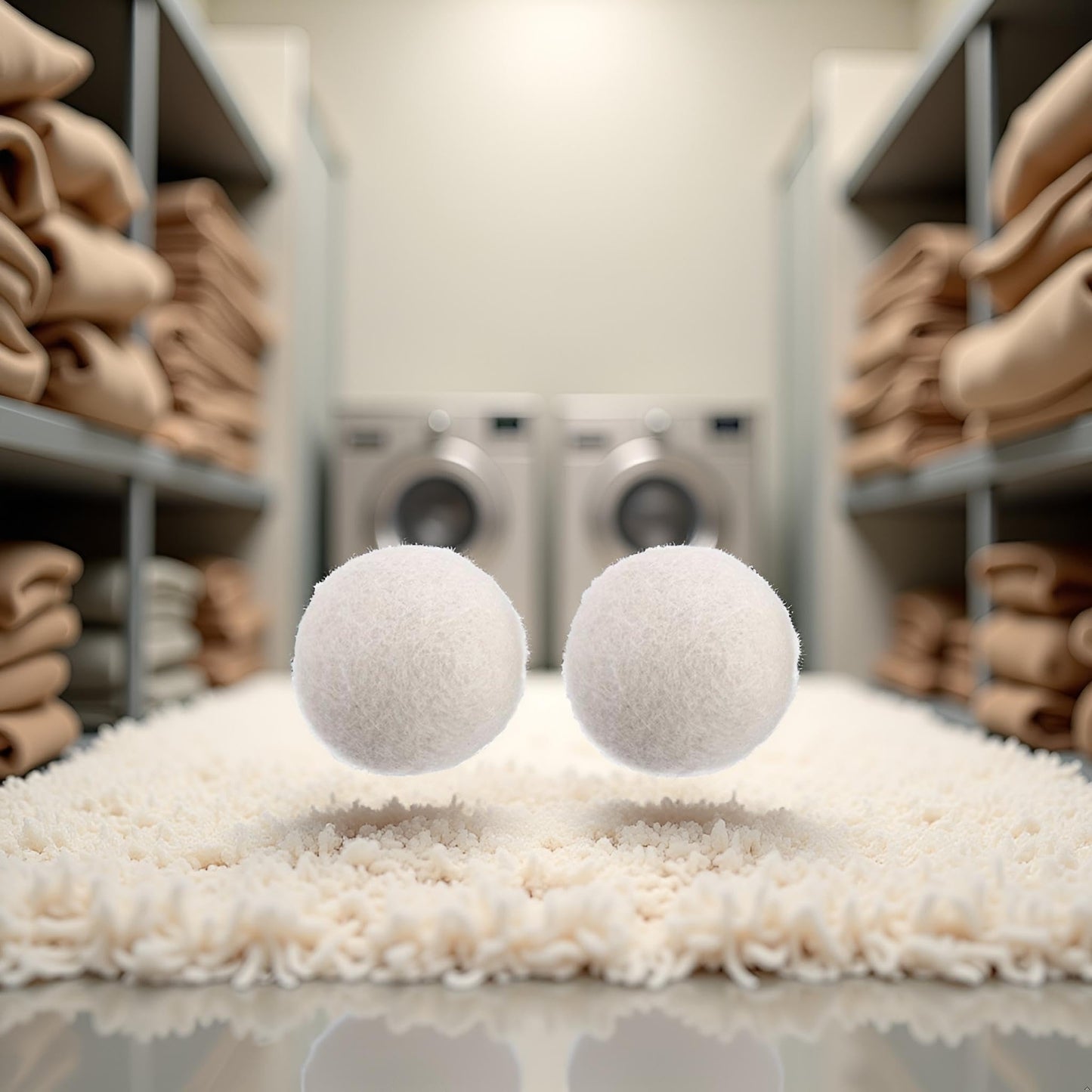 2 pcs White no Pattern Reusable Wool Dryer Balls Fabric Softener Ball Wool Laundry Ball Reducing Clothing Wrinkles,Saving Drying Time and Fabric