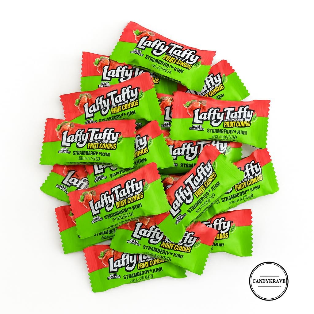 LfyTfy Fruit Combos - Strawberry & Kiwi Flavor - Individually Wrapped Chewy Candy - Jokes on Every Wrapper - Approx. 47 Pieces (1lb) - Perfect