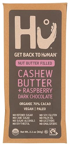 Hu Kitchen Organic Raspberry Cashew Butter Chocolate Bar, 2.1 OZ