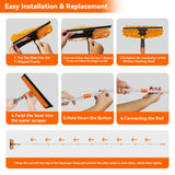 Window Cleaning Tools Window Squeegee: 2 in 1 Double-Sided Professional Cleaner Window Washing Kit with Extension Pole 20+ Ft Duster for High Ceilings