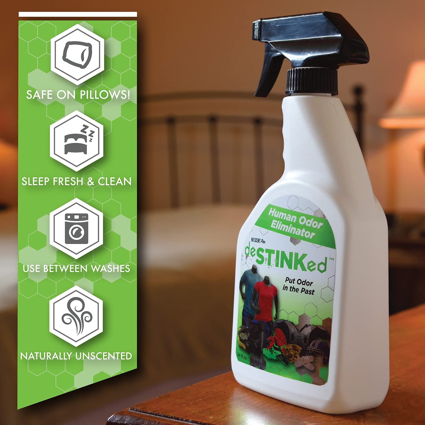 deSTINKed Human Odor Eliminator | Spray & Play Triple-Action Formula | Safe for Clothing, Fabrics, & Gear | 24oz | Made In USA