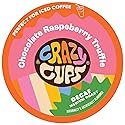 Crazy Cups Decaf Flavored Coffee Pods, Decaffeinated Chocolate Raspberry Truffle Flavored Coffee, Single Serve Hot or Iced Medium Roast Coffee