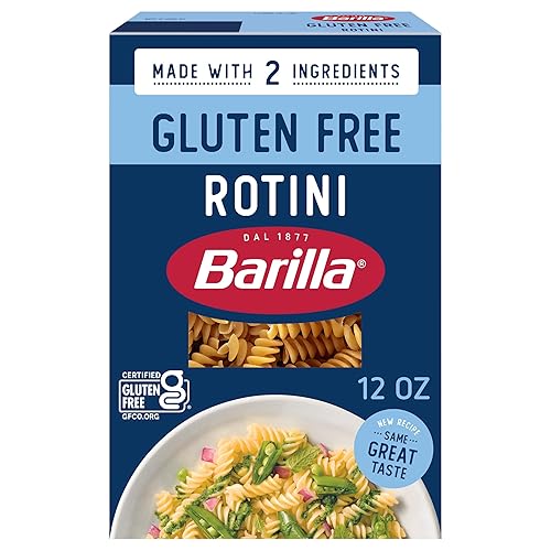 BARILLA Gluten Free Rotini Pasta, 12 Ounce - Non-GMO Gluten Free Pasta Made with 2 Ingredients