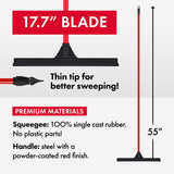 Heavy-Duty Floor Squeegee - Large 18" Wide Blade & 55" Long Handle Professional Grade Concrete, Garage & Commercial Rubber Squeegee Broom Floor