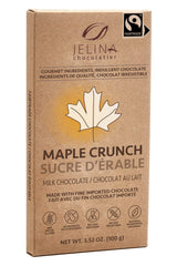 Jelina Chocolatier | 8 Pack Milk Chocolate Bar with Maple Crunch | Fair Trade Chocolate | Imported, Non-GMO, Natural Chocolates - 3.52 Ounce Each