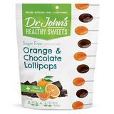 Dr. John's Healthy Sweets Orange & Chocolate Lollipops with Zero Sugar, Dye-Free, Plant Based, Keto Friendly, 60 Count, 1 LB Bag