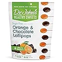 Dr. John's Healthy Sweets Orange & Chocolate Lollipops with Zero Sugar, Dye-Free, Plant Based, Keto Friendly, 60 Count, 1 LB Bag