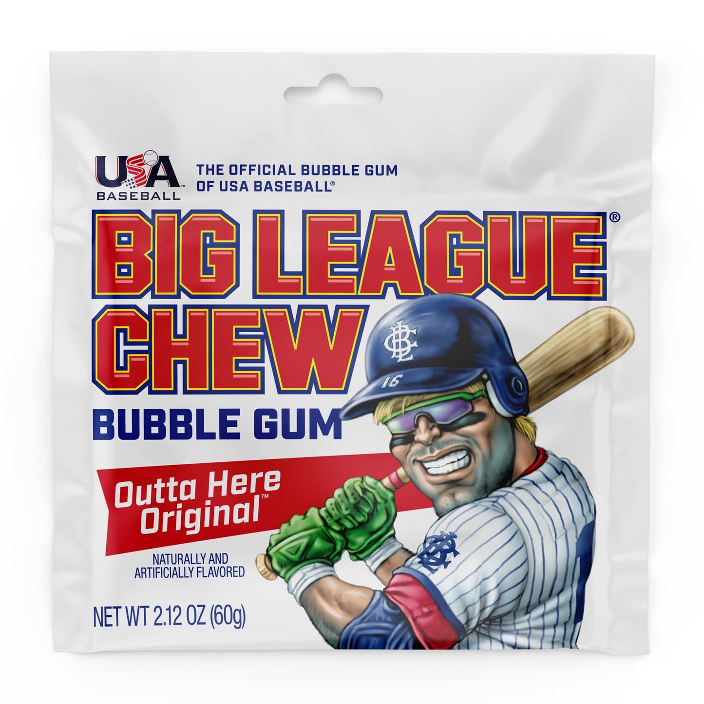 Big League Chew Outta Here Original Bubble Gum - Classic Ballpark Flavor | Perfect for Baseball Games, Teams, Concessions, Parties, and More | Pack
