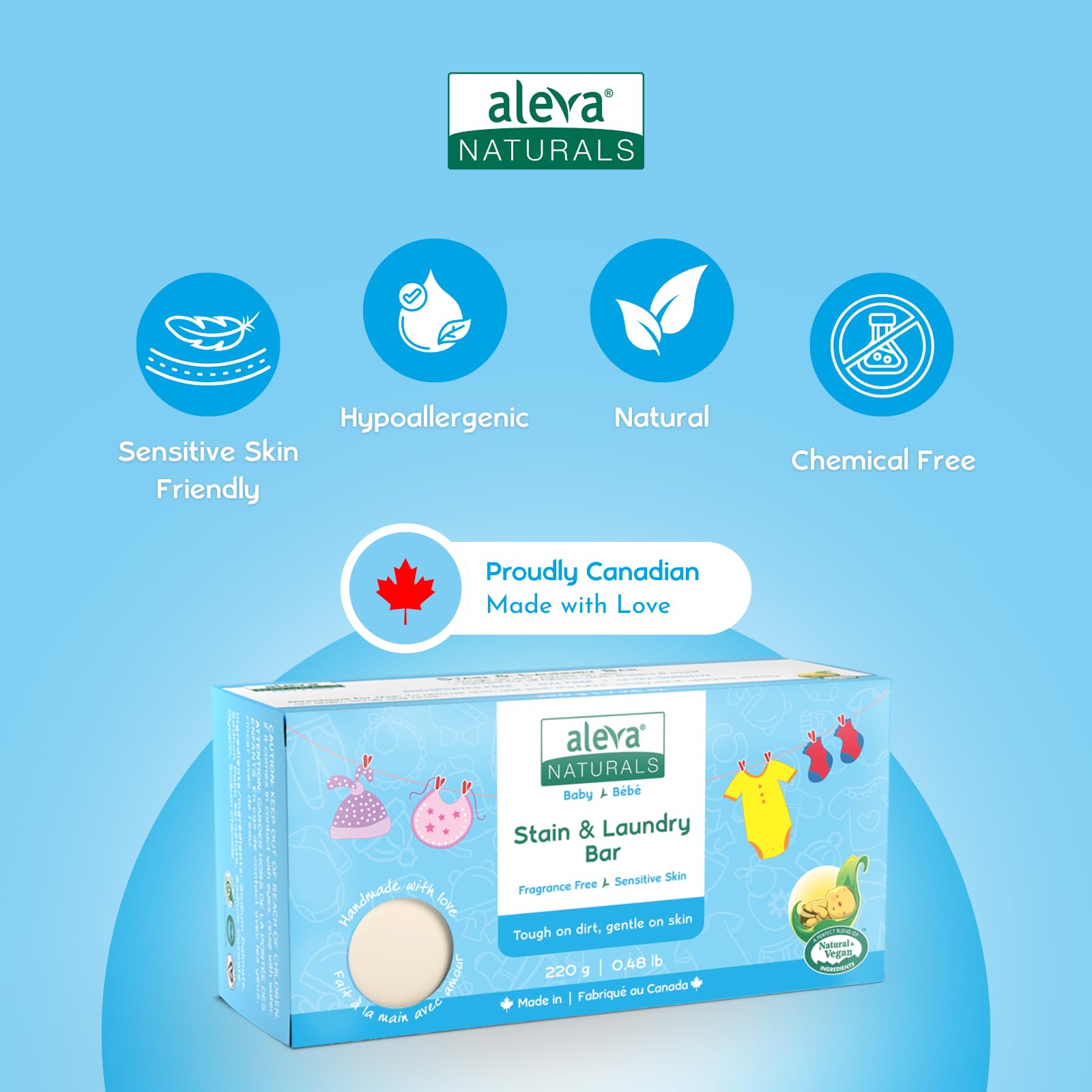 Stain Remover and Laundry Bar | Removes Stains from Clothing and Fabrics | Hand Wash Delicates | Targets Spit-Up, Food Mush and Soiled Clothing |