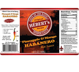 HÉBERT’s Pineapple Mango Habanero Hot Sauce - Sweet Tropical Heat with Pineapple & Mango Blends - Medium Hot Thick Gourmet Hot Sauce for Tacos
