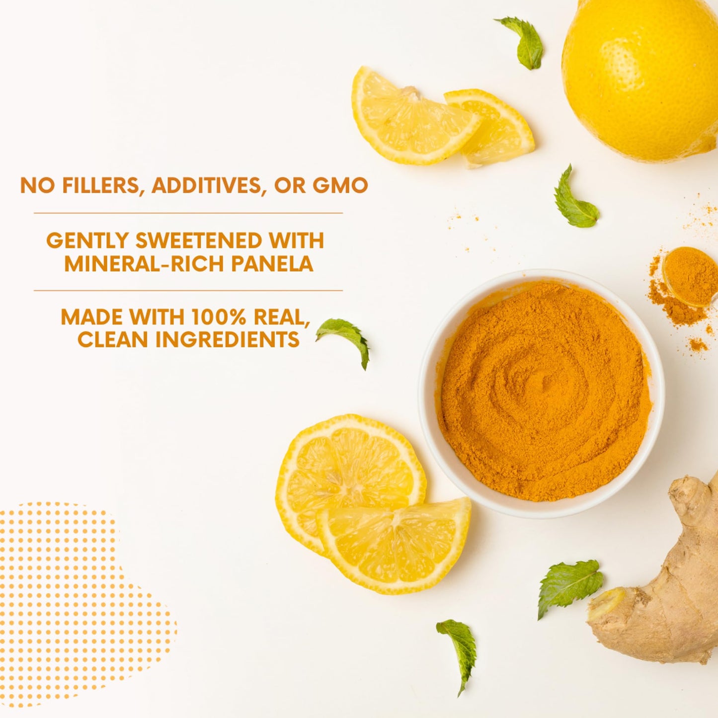 NUF Immuni-Tea- Ginger Turmeric Lemon Instant Tea Mix | Non-GMO, Caffeine-Free, 100% Natural Antioxidant Blend | Vegan & Gluten-Free