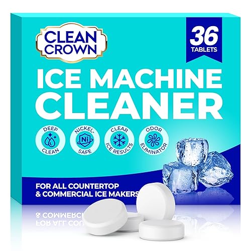 CleanCrown Ice Machine Cleaner (36 Pack), Ice Machine Descaler, Nickel Safe Cleaner and Descaler for Frigidaire, Opal, GE Profile, Kitchenaid