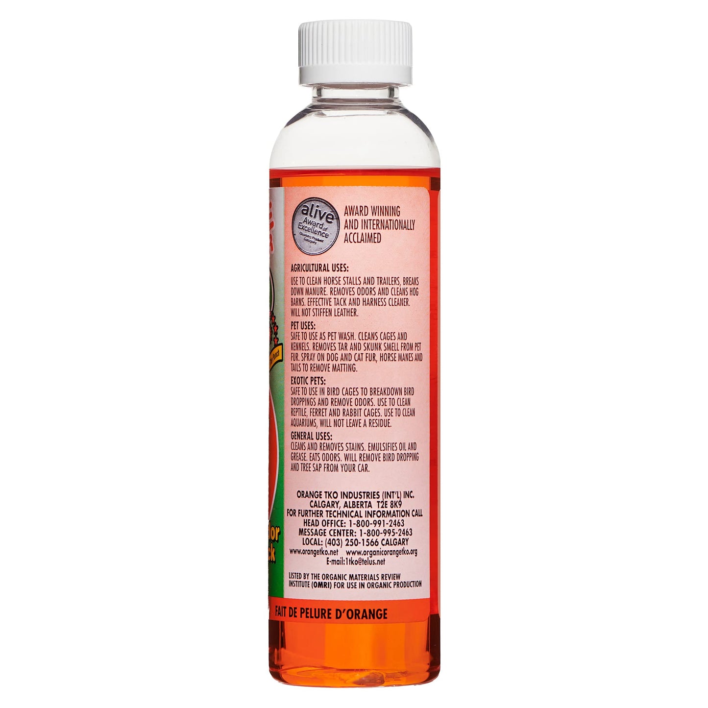 Organic Orange TKO Pet Power Concentrated Multi-Purpose Citrus Cleaner, Deodorizer, Stain Remover (8oz)