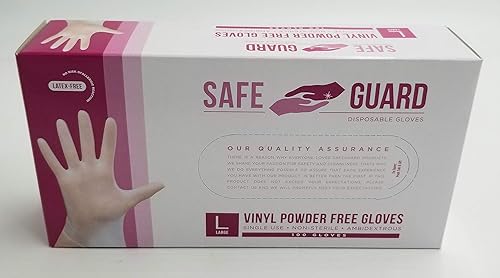 NATIONAL PAPER TRADING Disposable Large Vinyl Gloves 100 Count POWDER FREE [VGLPFX] (100)
