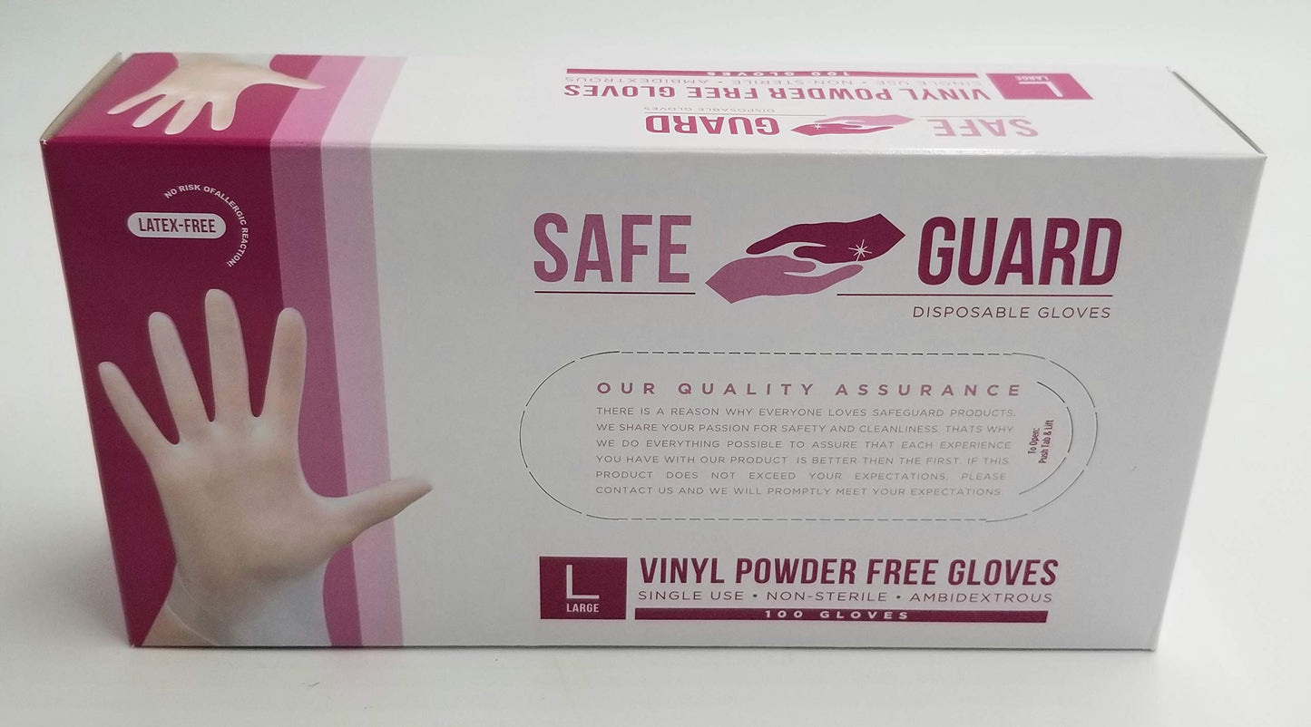 NATIONAL PAPER TRADING Disposable Large Vinyl Gloves 100 Count POWDER FREE [VGLPFX] (100)