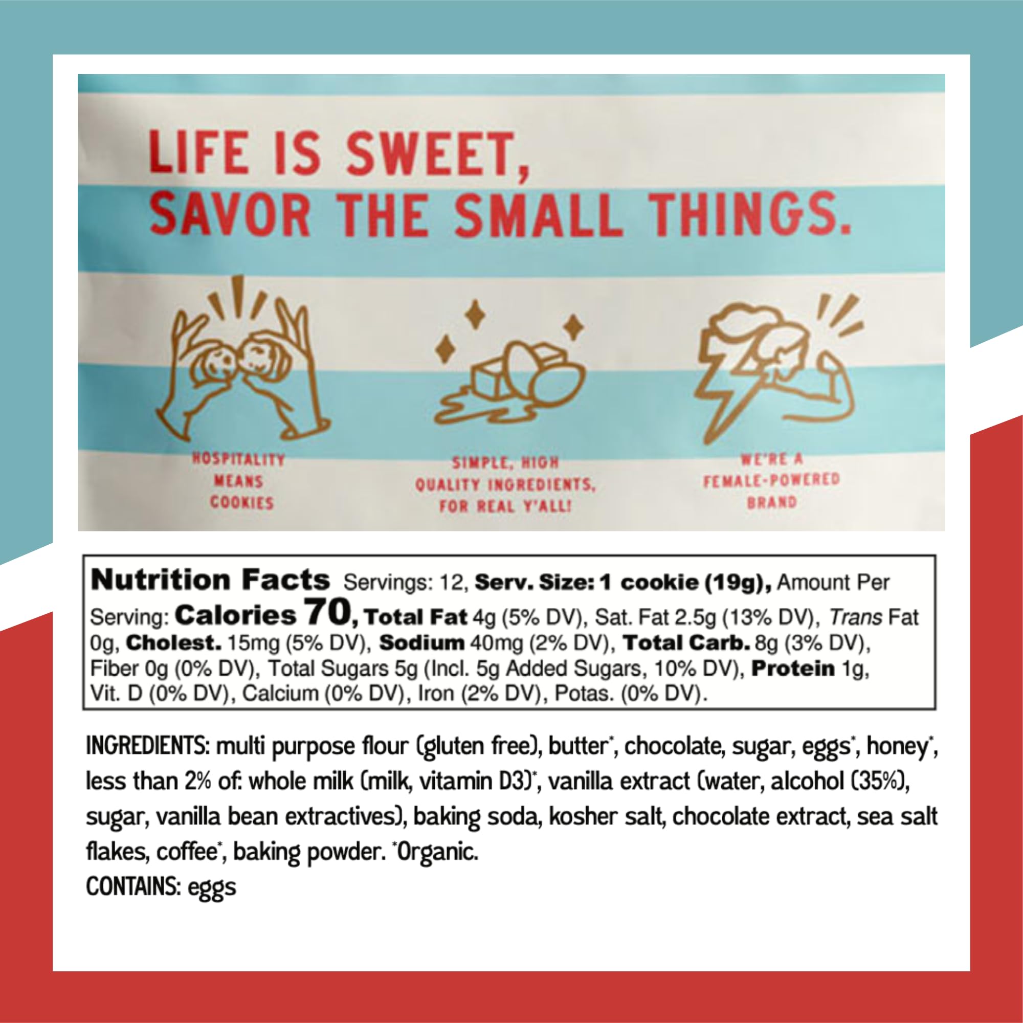 Bell's Reines Gluten Free Chocolate Chip Cookies, Soft Gourmet Small Batch, Healthy Snacks, Bakery Fresh 12-Cookie Bag