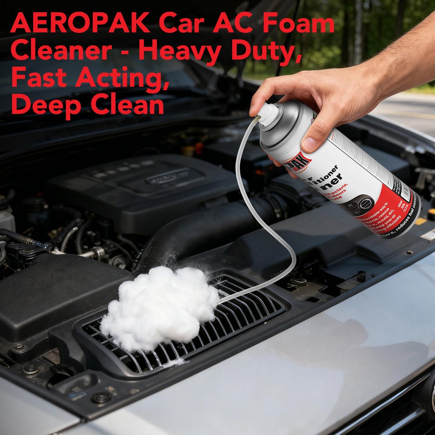 Aeropak AC Cleaner Spray, No Rinse Foaming Coil Cleaner for AC Evaporator & Condenser Coil, Heavy Duty Air Conditioner Cleaner for Window, Split & Car