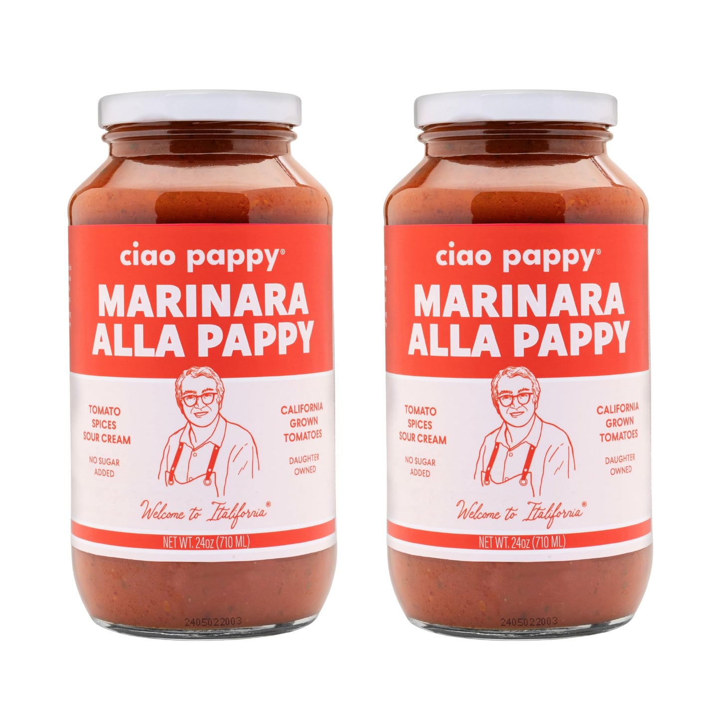 Ciao Pappy Marinara Alla Pappy Pasta Sauce - Tomato Sauce for Pasta Dishes - Non-GMO -No Sugar Added - Low Carb - Gluten Free - Paleo Friendly - Keto