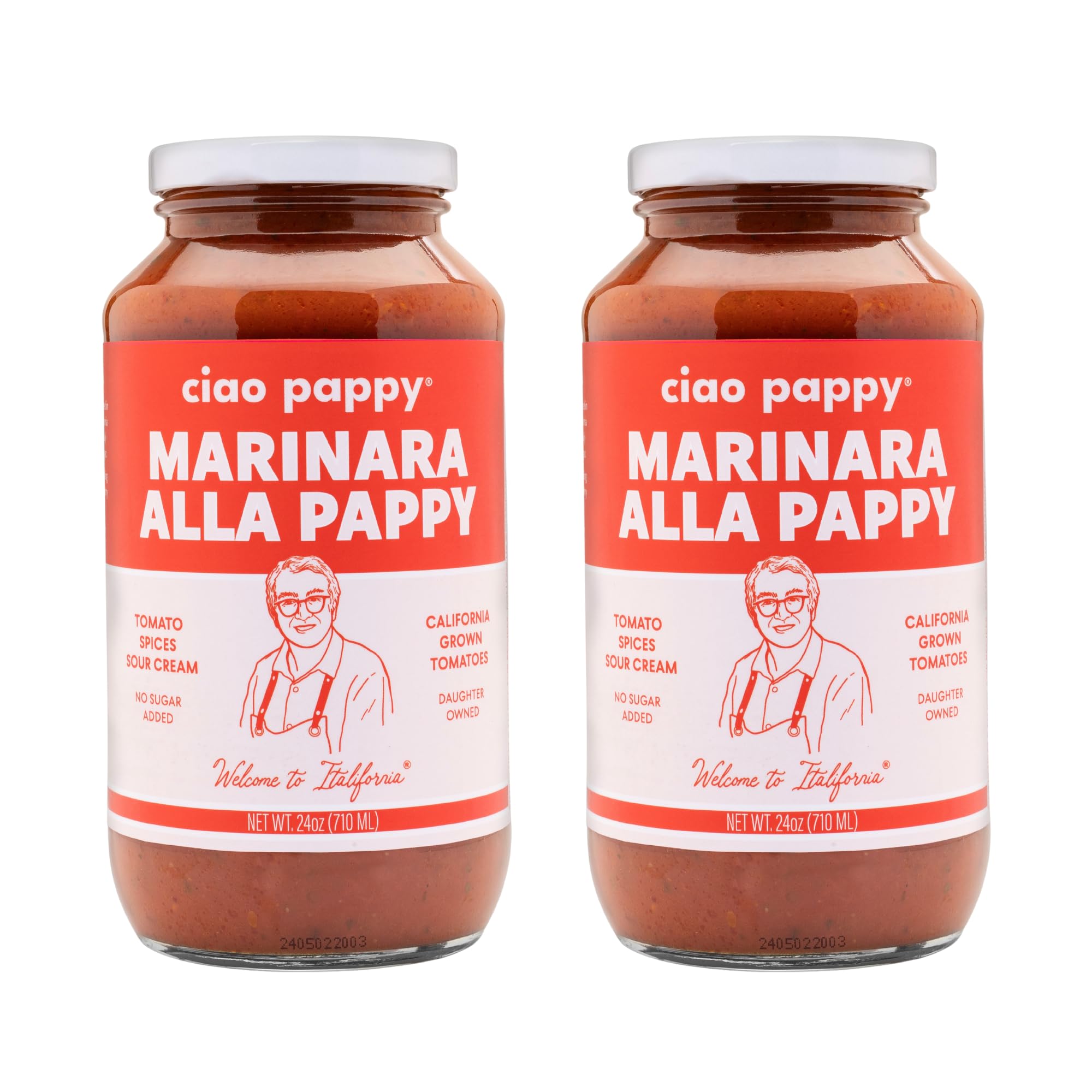 Ciao Pappy Marinara Alla Pappy Pasta Sauce - Tomato Sauce for Pasta Dishes - Non-GMO -No Sugar Added - Low Carb - Gluten Free - Paleo Friendly - Keto